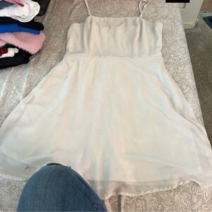 Elegant White Spaghetti Strap Dress